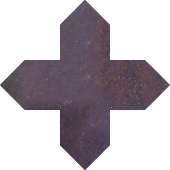 Mosaic House Moroccan tile Alice Cross 9 Purple  solid hand painted 